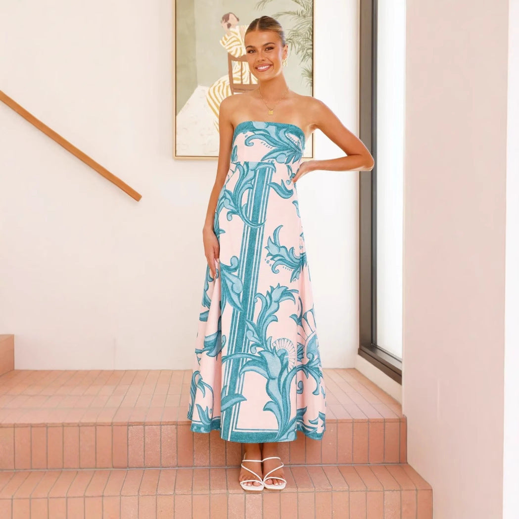 New Women's Clothing Dress Printed Slim Fit